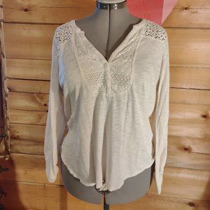 Lucky Brand Roll Tab Long Sleeve Henley Shirt